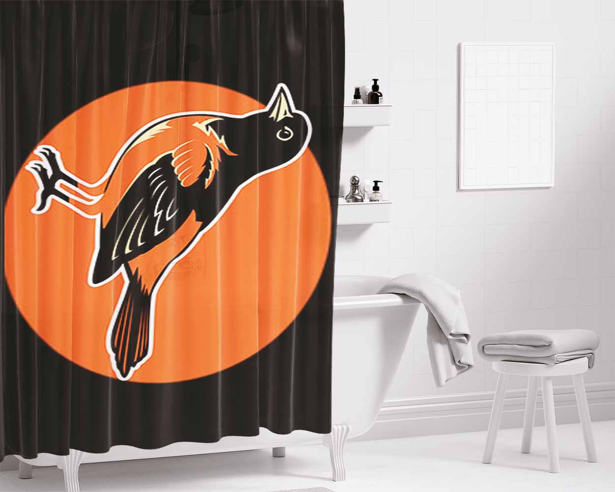 Bird Orioles Bathroom Shower Curtain Fabric Waterproof | 66 X 72 Inch