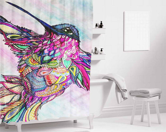 Bird Bathroom Shower Curtain Fabric Waterproof | 66 X 72 Inch