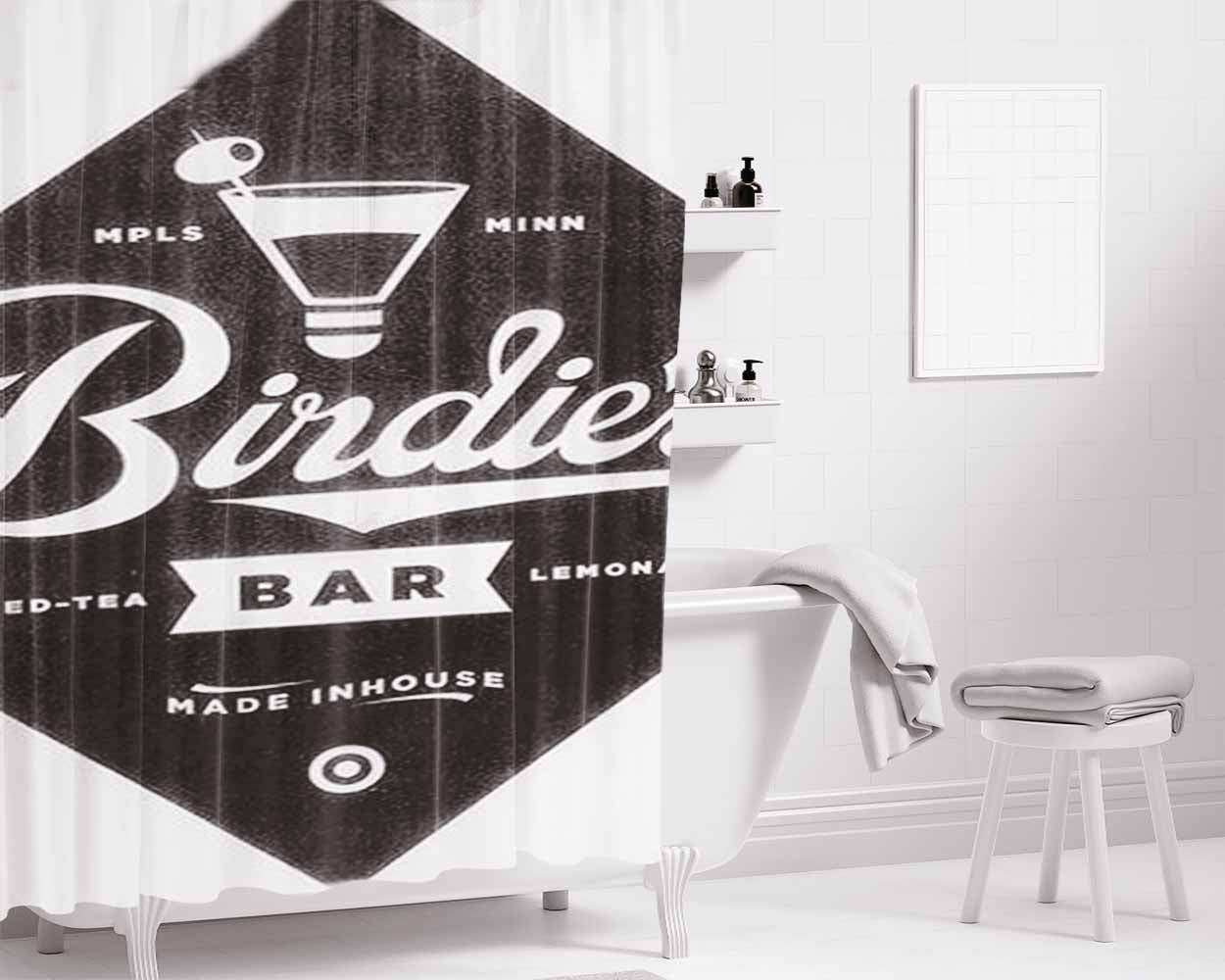 Birdies Bar Bathroom Shower Curtain Fabric Waterproof | 66 X 72 Inch