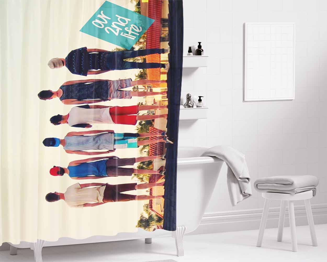 Birth Year Bathroom Shower Curtain Fabric Waterproof | 66 X 72 Inch