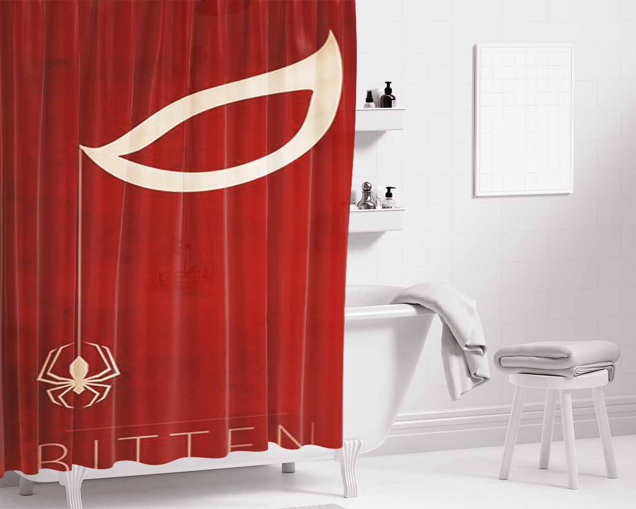 Bitten Bathroom Shower Curtain Fabric Waterproof | 66 X 72 Inch