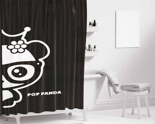 Black Bathroom Shower Curtain Fabric Waterproof | 66 X 72 Inch