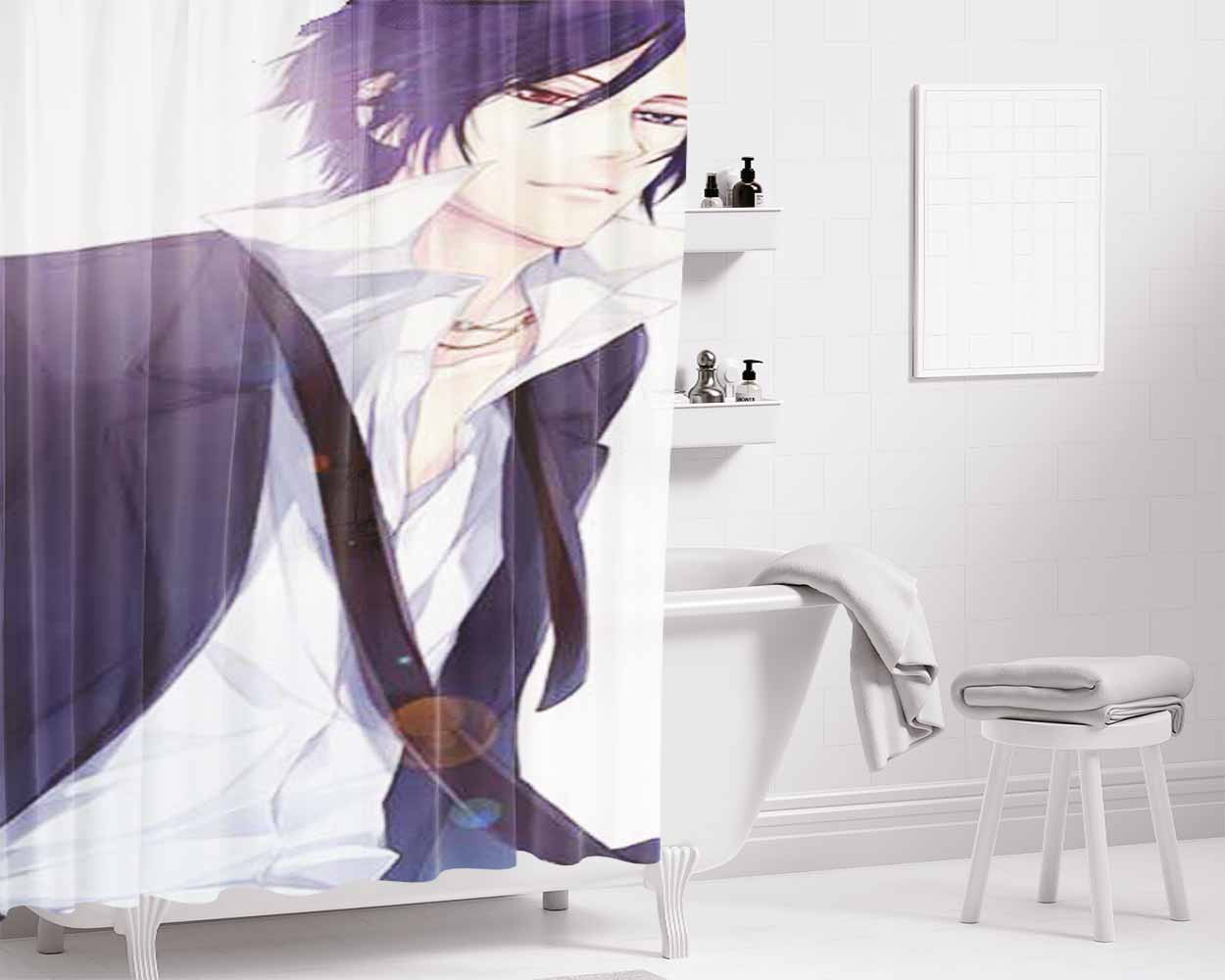 Black Butler Loose Tie Bathroom Shower Curtain Fabric Waterproof | 66 X 72 Inch