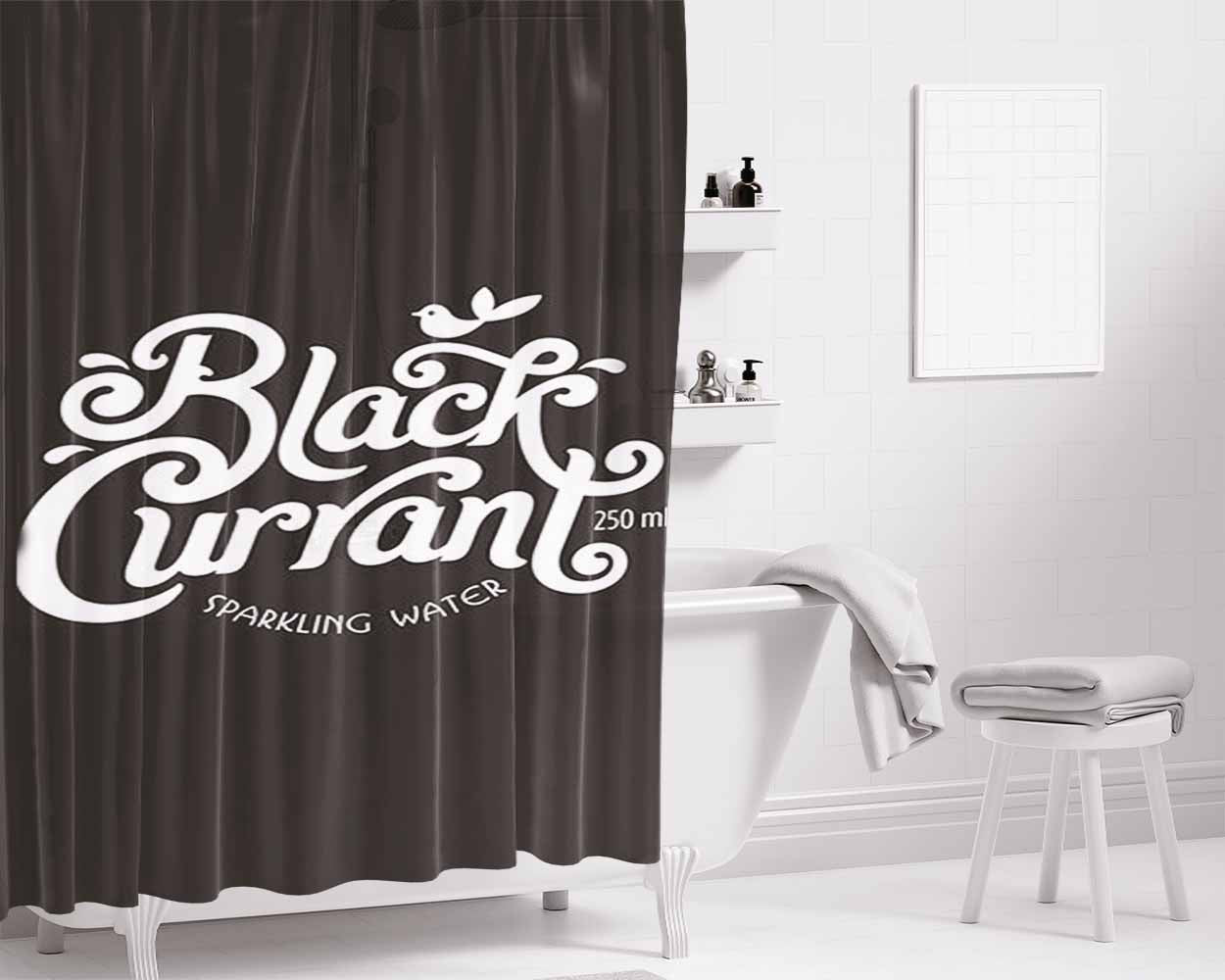 Black Curant Bathroom Shower Curtain Fabric Waterproof | 66 X 72 Inch