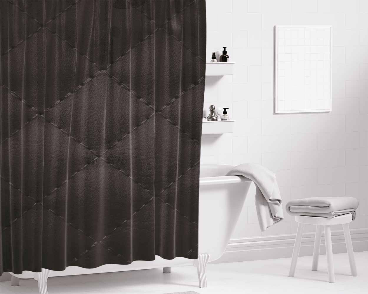 Black Diamond Carpets Bathroom Shower Curtain Fabric Waterproof | 66 X 72 Inch