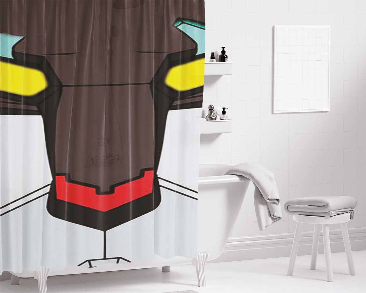 Black Lion Bathroom Shower Curtain Fabric Waterproof | 66 X 72 Inch