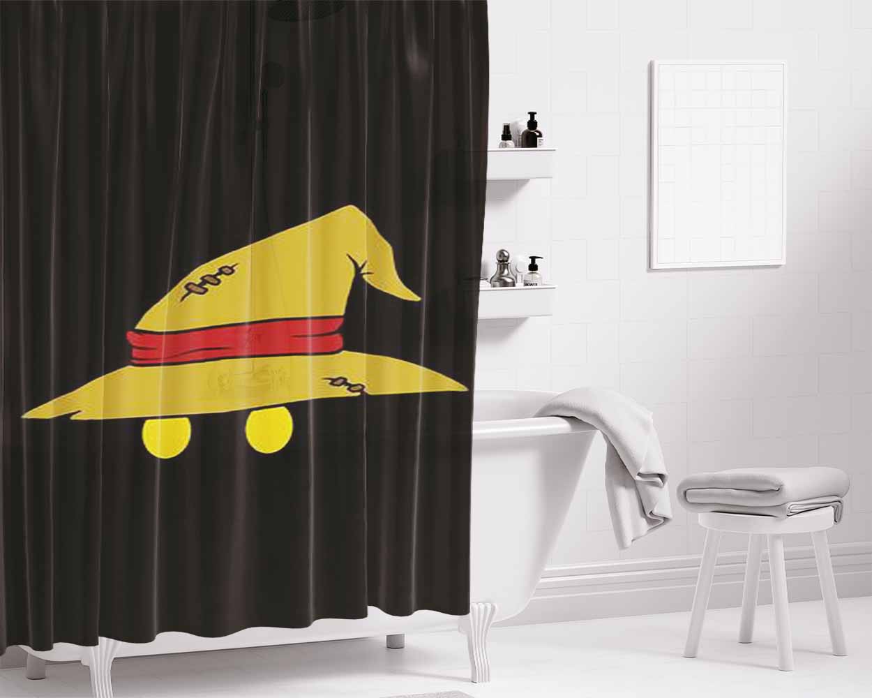Black Mage Bathroom Shower Curtain Fabric Waterproof | 66 X 72 Inch
