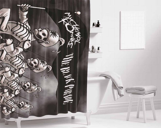 Black Marching Band 2 Bathroom Shower Curtain Fabric Waterproof | 66 X 72 Inch