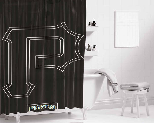 Black Pirates Bathroom Shower Curtain Fabric Waterproof | 66 X 72 Inch