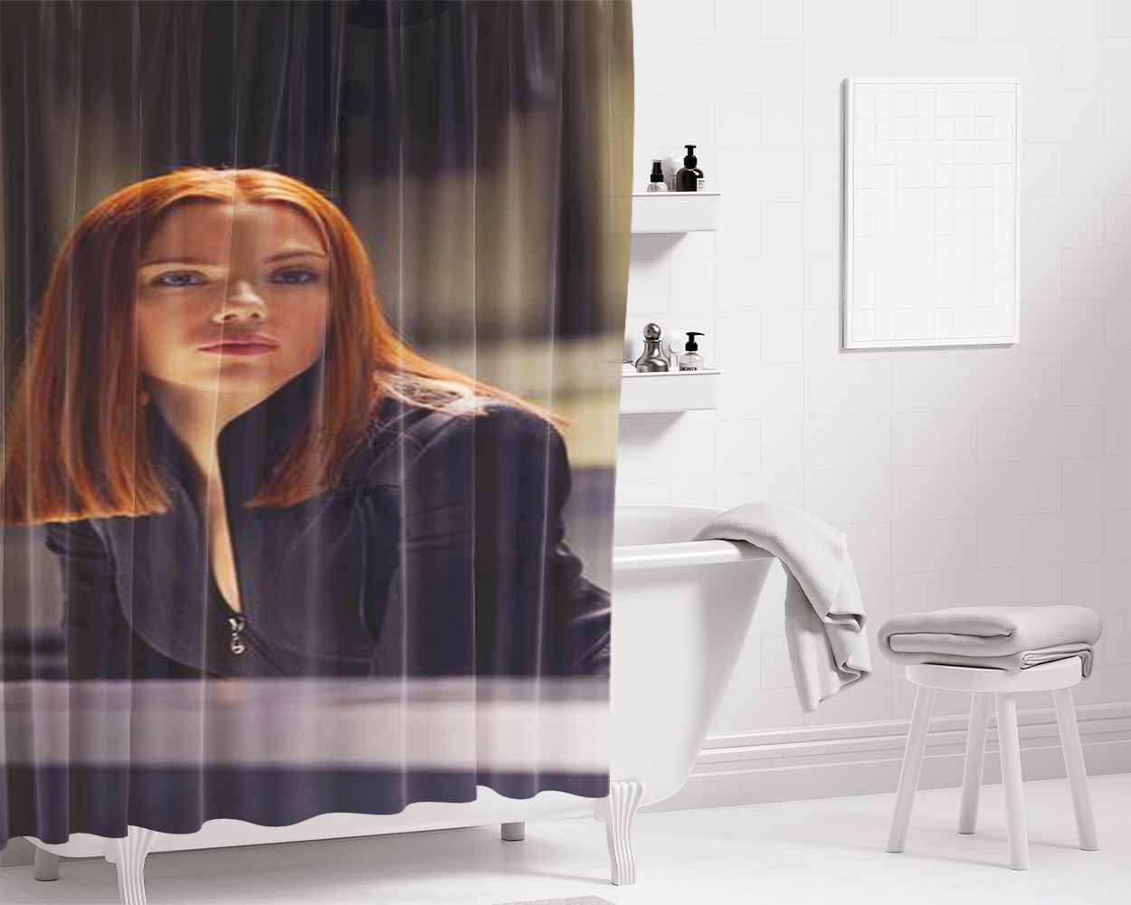 Black Widow Hero Bathroom Shower Curtain Fabric Waterproof | 66 X 72 Inch
