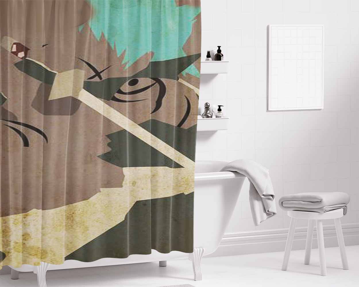 Blackstar Bathroom Shower Curtain Fabric Waterproof | 66 X 72 Inch