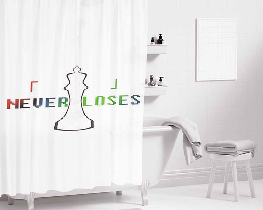 Blank Never Loses No Game No Life Bathroom Shower Curtain Fabric Waterproof | 66 X 72 Inch