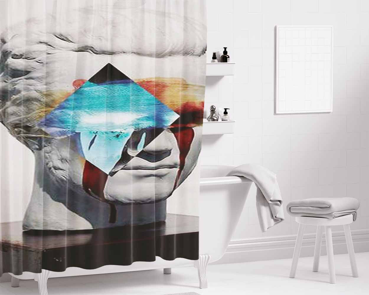 Bleeding Vapor Bathroom Shower Curtain Fabric Waterproof | 66 X 72 Inch
