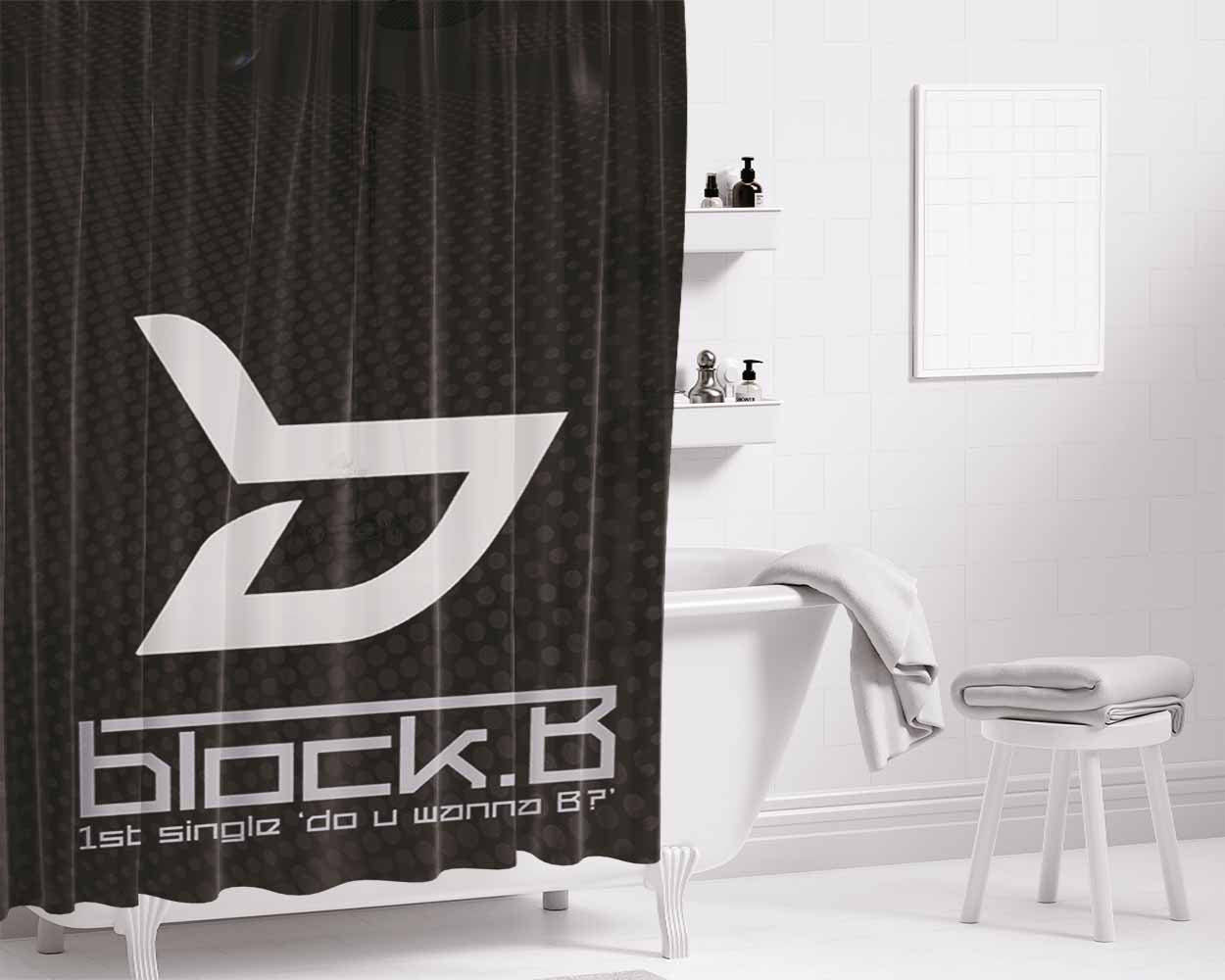 Block B 4 Bathroom Shower Curtain Fabric Waterproof | 66 X 72 Inch