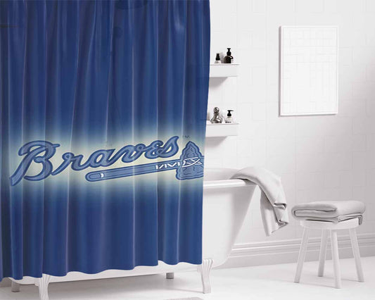 Blue Athlantis Bathroom Shower Curtain Fabric Waterproof | 66 X 72 Inch