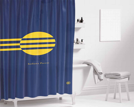 Blue Circle Bathroom Shower Curtain Fabric Waterproof | 66 X 72 Inch