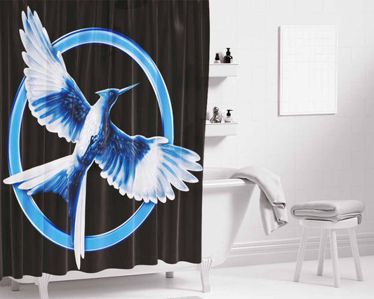 Blue Galaxy Mockingjay Bathroom Shower Curtain Fabric Waterproof | 66 X 72 Inch
