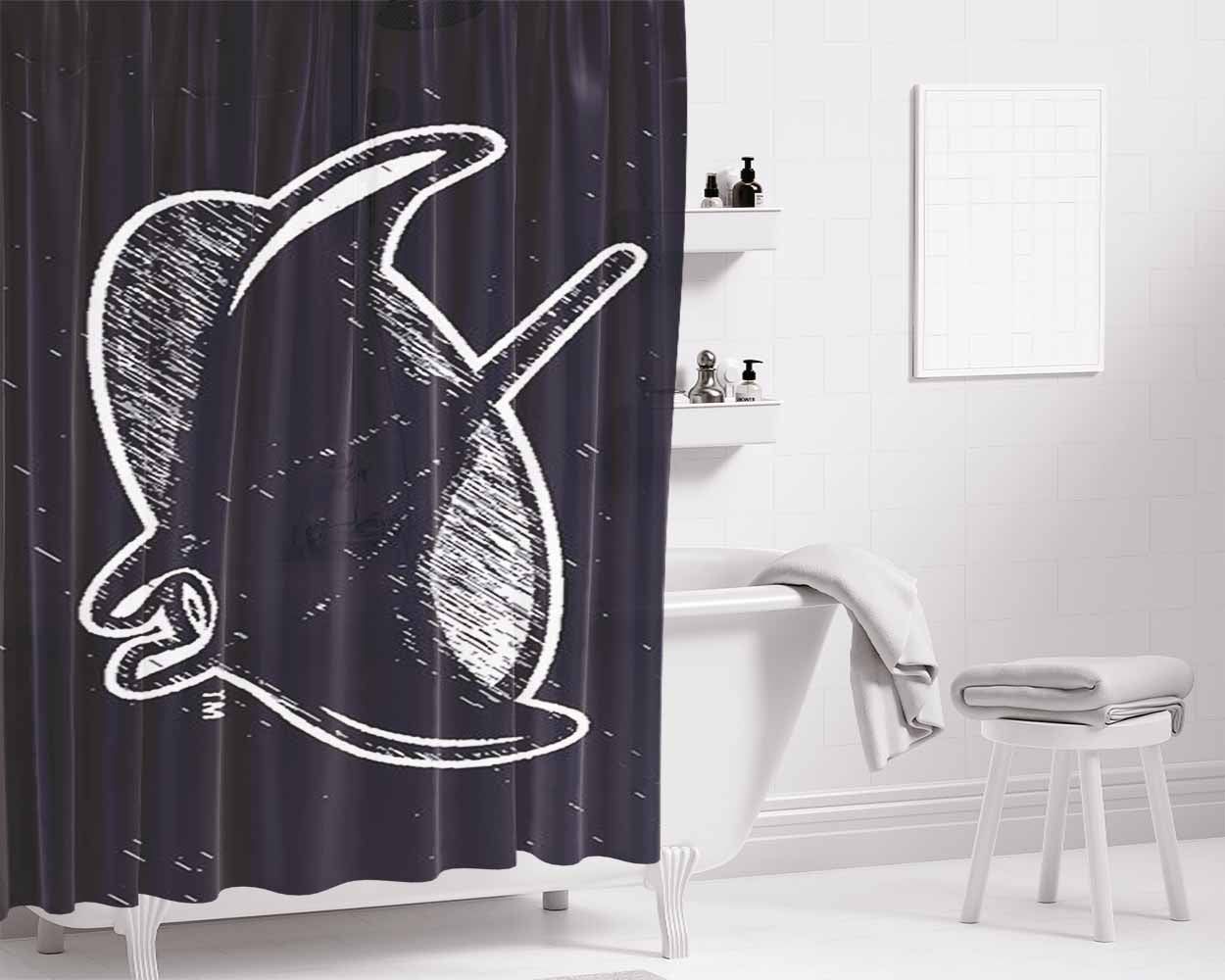 Blue Rays Bathroom Shower Curtain Fabric Waterproof | 66 X 72 Inch