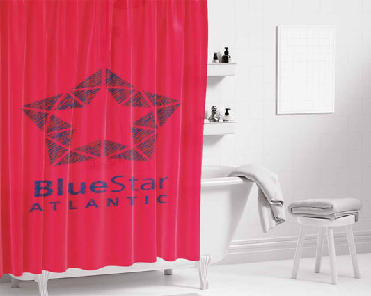 Blue Star Alantic Bathroom Shower Curtain Fabric Waterproof | 66 X 72 Inch