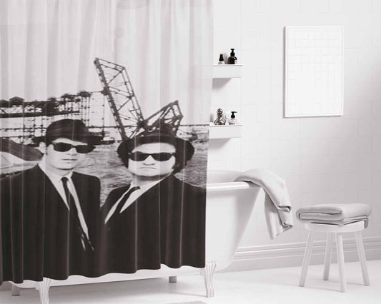 Blues Brothers Bathroom Shower Curtain Fabric Waterproof | 66 X 72 Inch