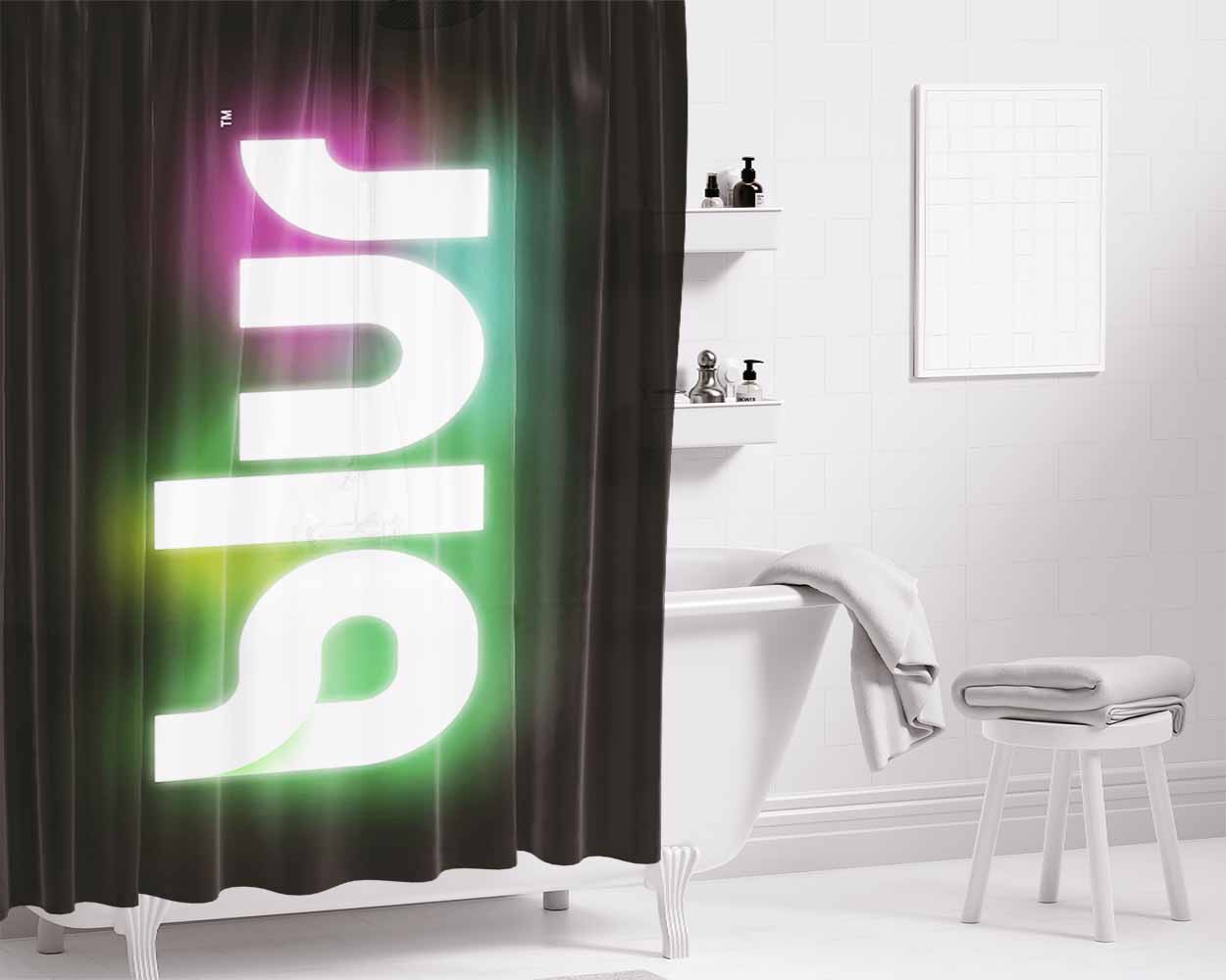 Blur Logo Bathroom Shower Curtain Fabric Waterproof | 66 X 72 Inch