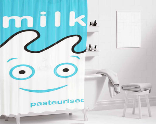 Blur Milk Carton Bathroom Shower Curtain Fabric Waterproof | 66 X 72 Inch
