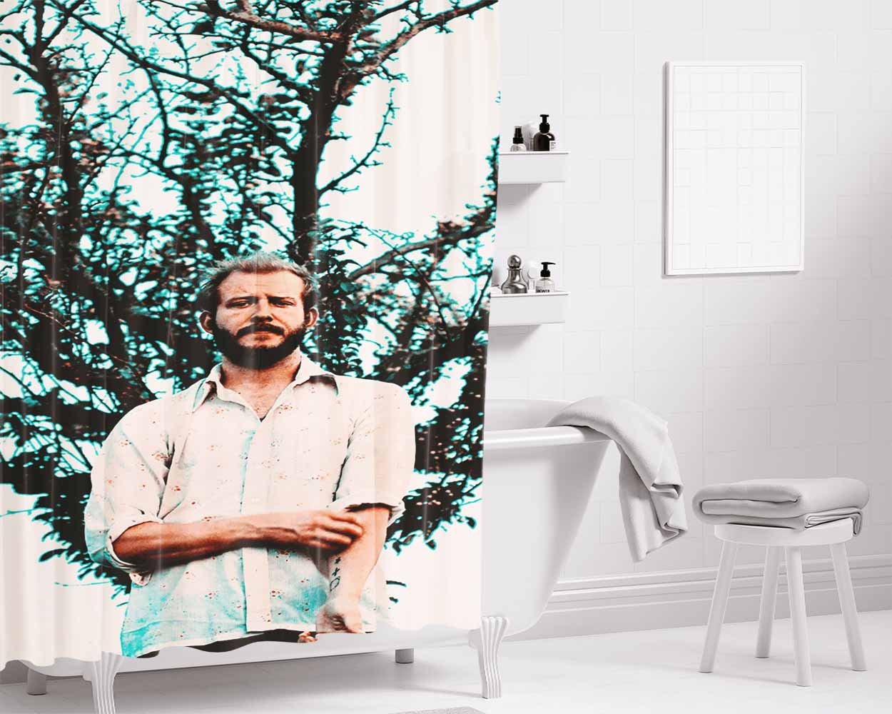 Bon Iver Pose Bathroom Shower Curtain Fabric Waterproof | 66 X 72 Inch