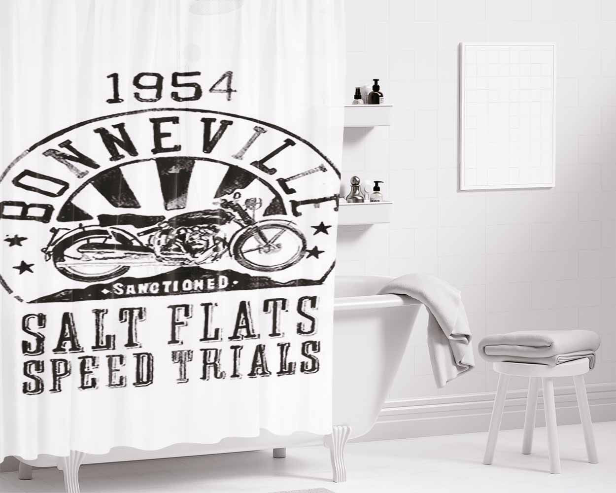 Bonneville Bathroom Shower Curtain Fabric Waterproof | 66 X 72 Inch