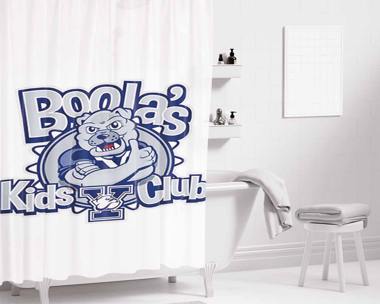 Boolas Kids Club Bathroom Shower Curtain Fabric Waterproof | 66 X 72 Inch