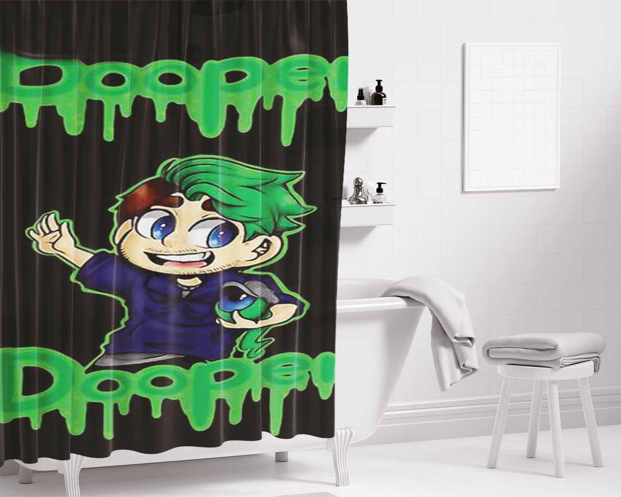 Booper Dooper Bathroom Shower Curtain Fabric Waterproof | 66 X 72 Inch