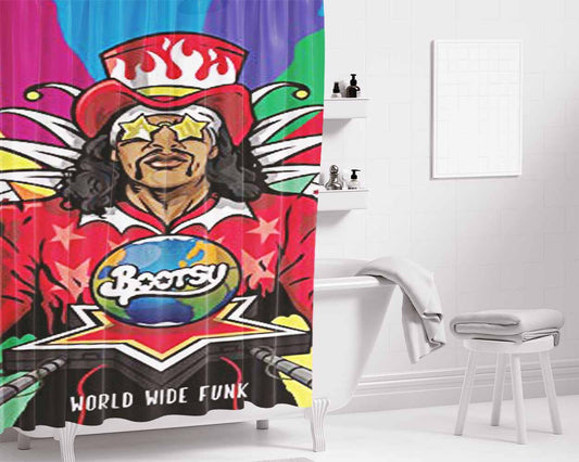 Bootsy Collins World Wide Funk Bathroom Shower Curtain Fabric Waterproof | 66 X 72 Inch