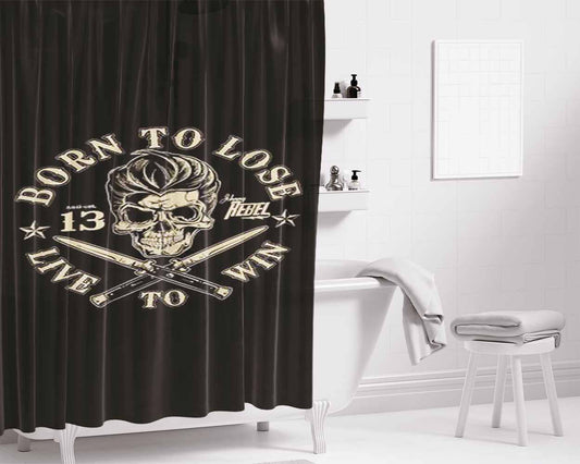 Born To Lose Live To Win Bathroom Shower Curtain Fabric Waterproof | 66 X 72 Inch