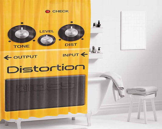 Boss Distortion Pedal Bathroom Shower Curtain Fabric Waterproof | 66 X 72 Inch