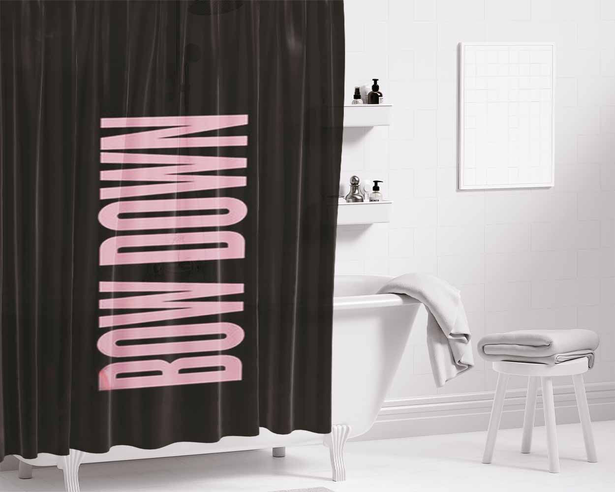 Bow Down Bathroom Shower Curtain Fabric Waterproof | 66 X 72 Inch