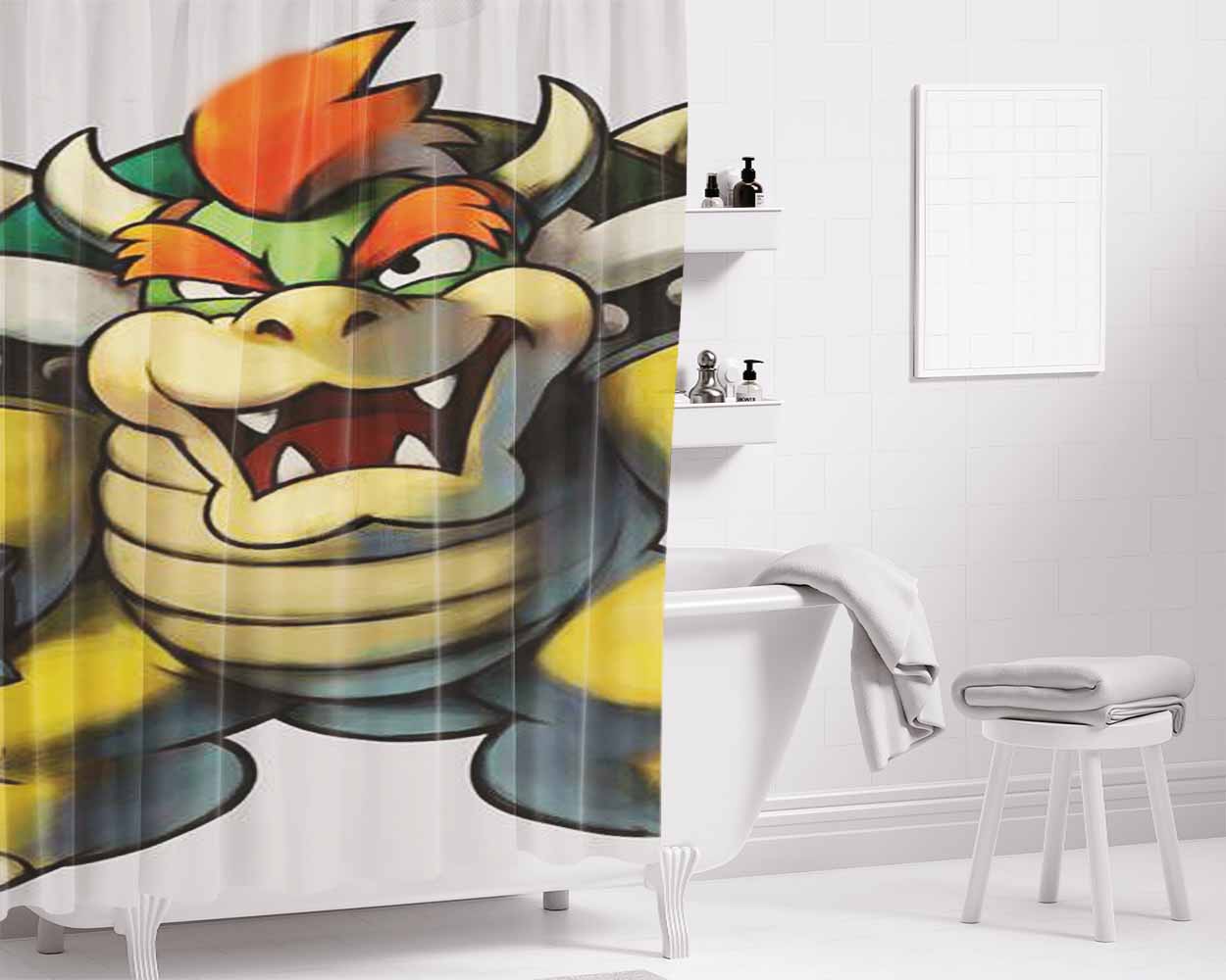 Bowser Bathroom Shower Curtain Fabric Waterproof | 66 X 72 Inch