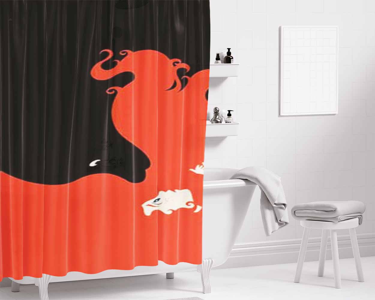 Brave Bear Bathroom Shower Curtain Fabric Waterproof | 66 X 72 Inch