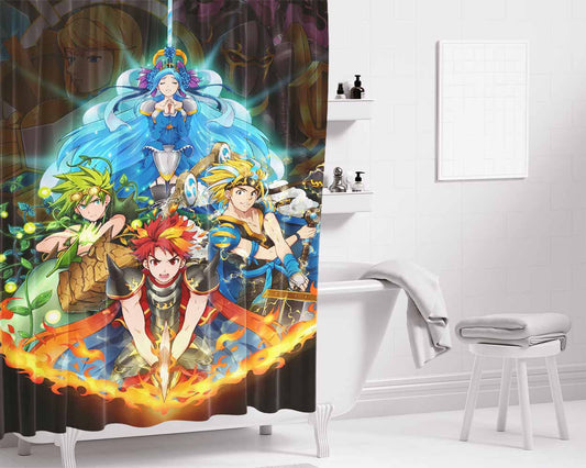 Brave Frontier Bathroom Shower Curtain Fabric Waterproof | 66 X 72 Inch