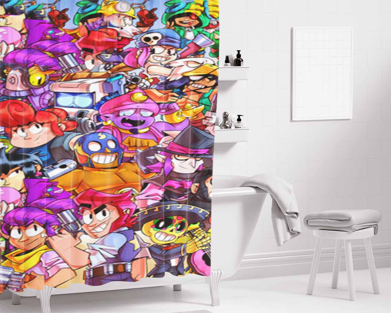 Brawl Stars Amino Bathroom Shower Curtain Fabric Waterproof | 66 X 72 Inch
