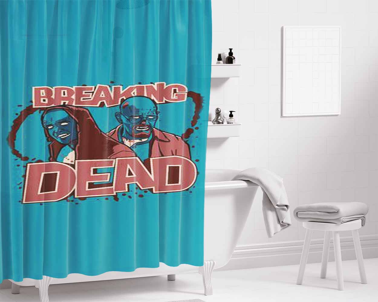 Breaking Dead Bathroom Shower Curtain Fabric Waterproof | 66 X 72 Inch