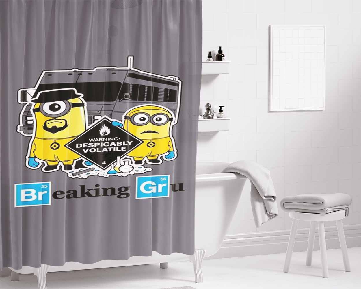 Breakinggru Bathroom Shower Curtain Fabric Waterproof | 66 X 72 Inch