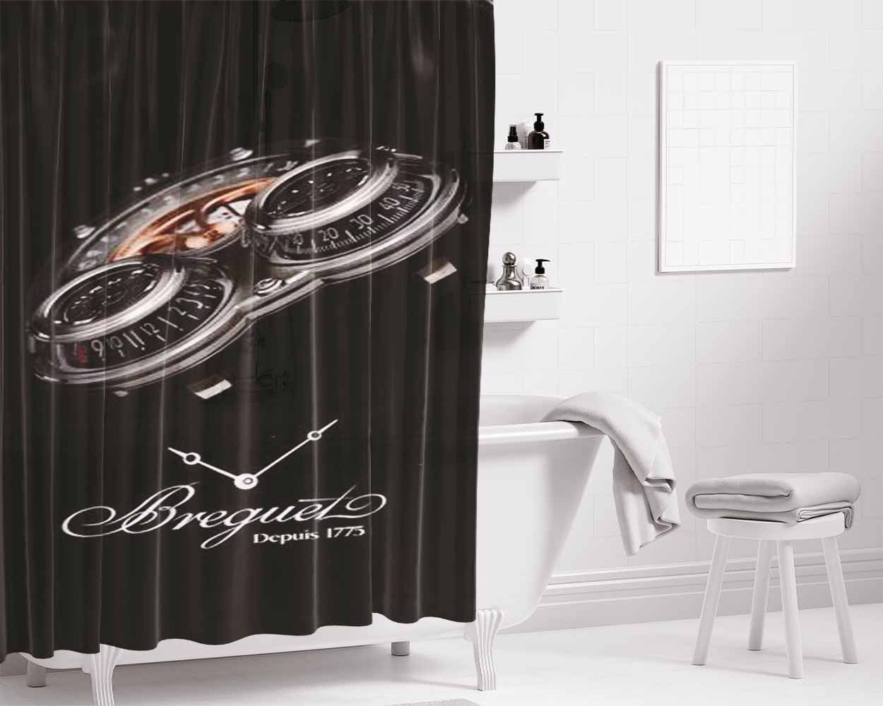 Breguet Logo Bathroom Shower Curtain Fabric Waterproof | 66 X 72 Inch