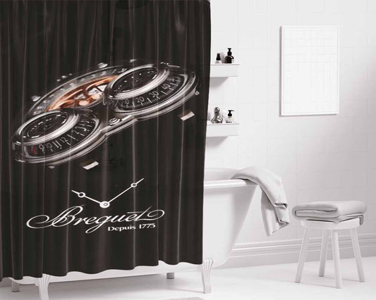 Breguet Logo Bathroom Shower Curtain Fabric Waterproof | 66 X 72 Inch