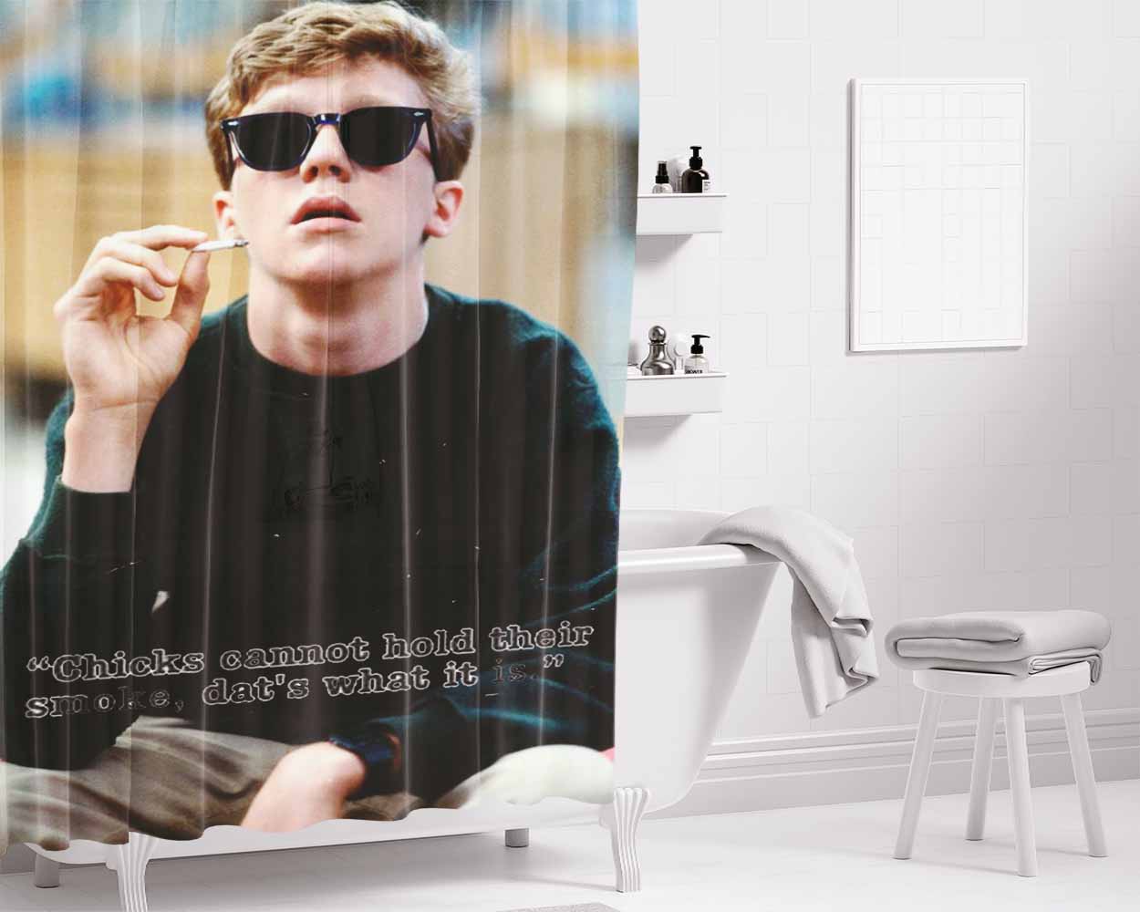 Brian Johnson Chicks Cannot Bathroom Shower Curtain Fabric Waterproof | 66 X 72 Inch