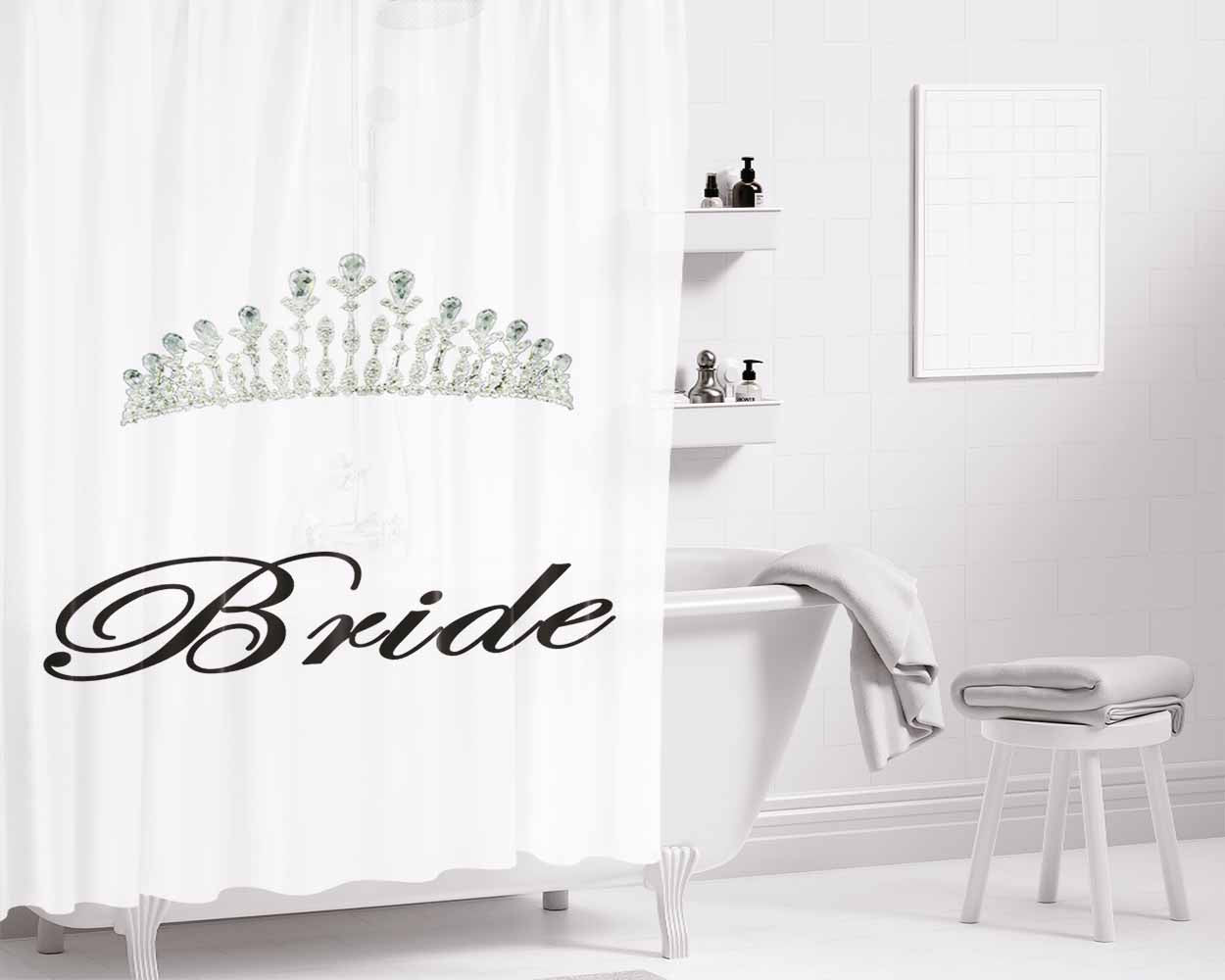 Bride Bathroom Shower Curtain Fabric Waterproof | 66 X 72 Inch