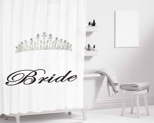 Bride Bathroom Shower Curtain Fabric Waterproof | 66 X 72 Inch