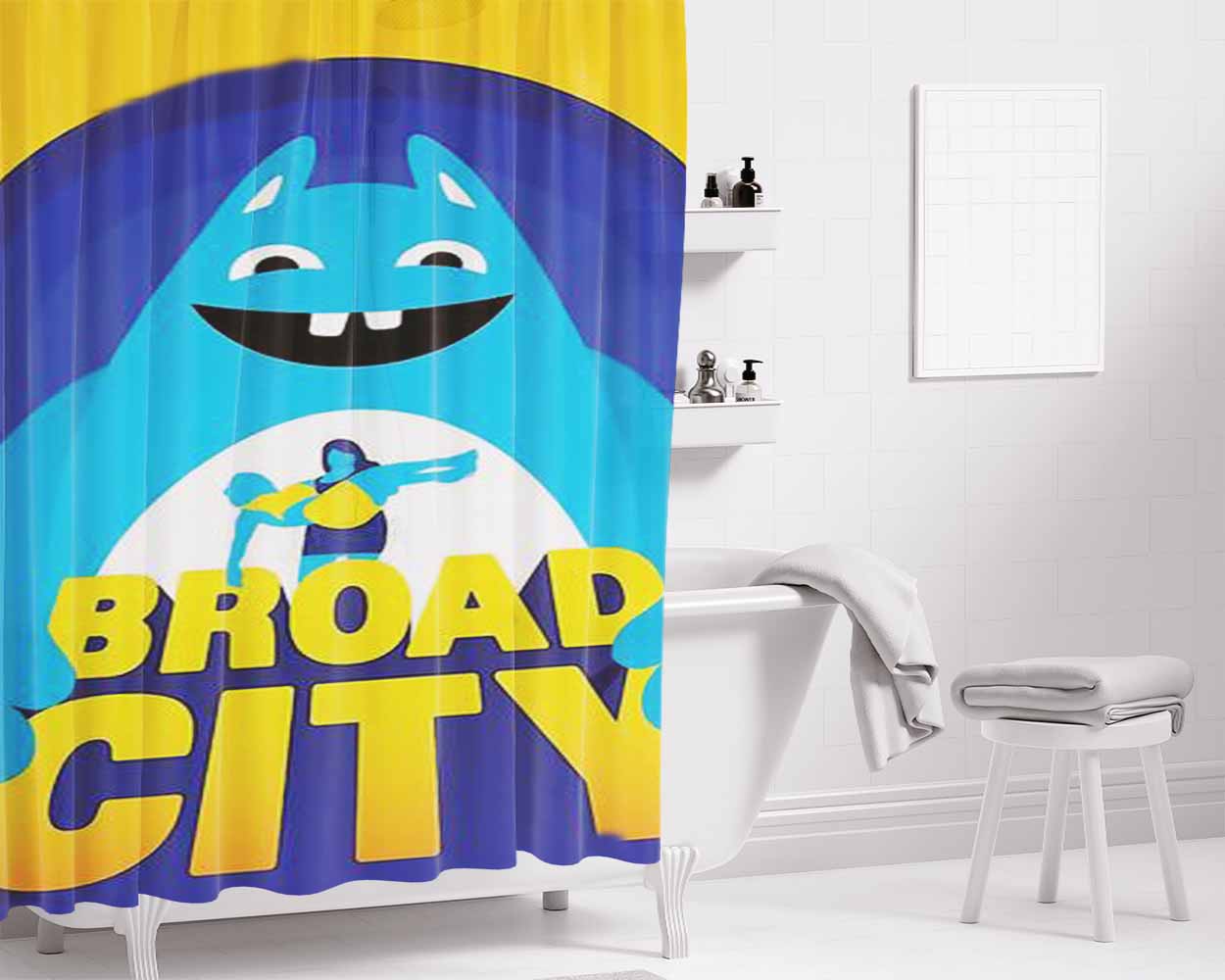 Broad City Bingo Bronson Bathroom Shower Curtain Fabric Waterproof | 66 X 72 Inch