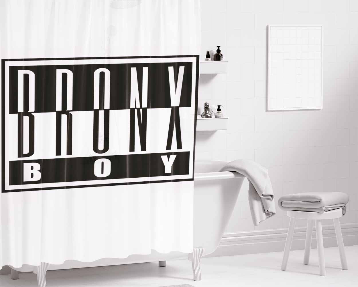 Bronx Boy Ad Bathroom Shower Curtain Fabric Waterproof | 66 X 72 Inch