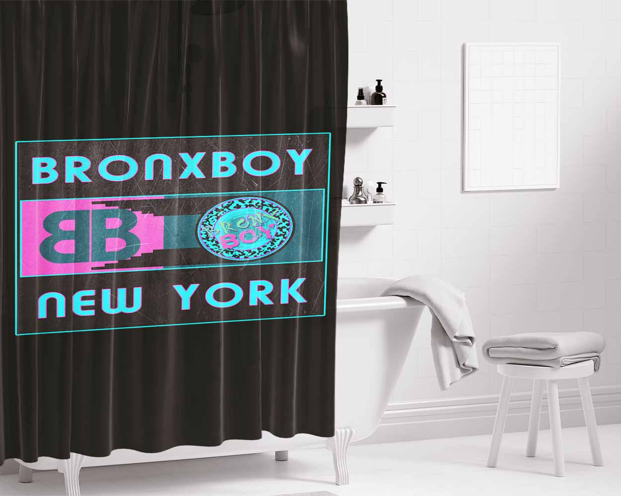 Bronx Boy Ne Bathroom Shower Curtain Fabric Waterproof | 66 X 72 Inch