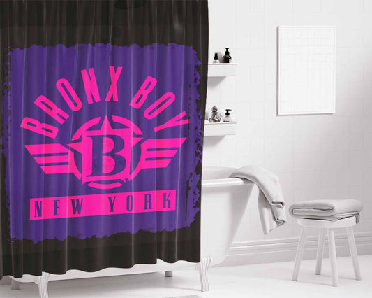 Bronx Boy Purple Bathroom Shower Curtain Fabric Waterproof | 66 X 72 Inch