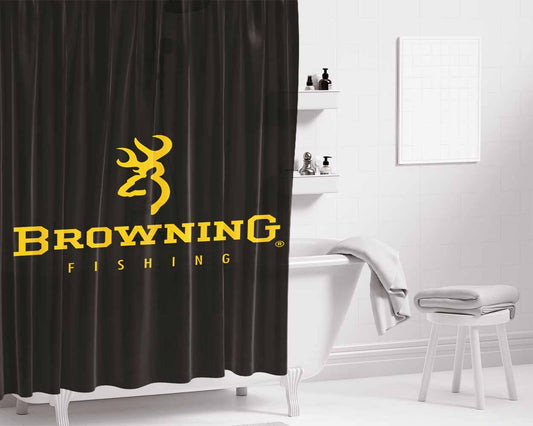 Browning Logo Bathroom Shower Curtain Fabric Waterproof | 66 X 72 Inch